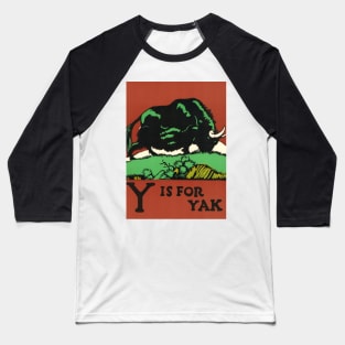 Y is for Yak:  ABC Designed and Cut on Wood by CB Falls Photographic Print Baseball T-Shirt